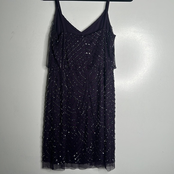 Adrianna papell purple sequins mini dress size 10 - Picture 7 of 10